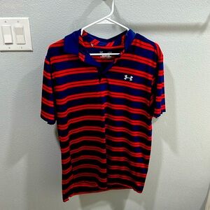 Under Armor Stripped Polo (Loose Fit) Size: LG